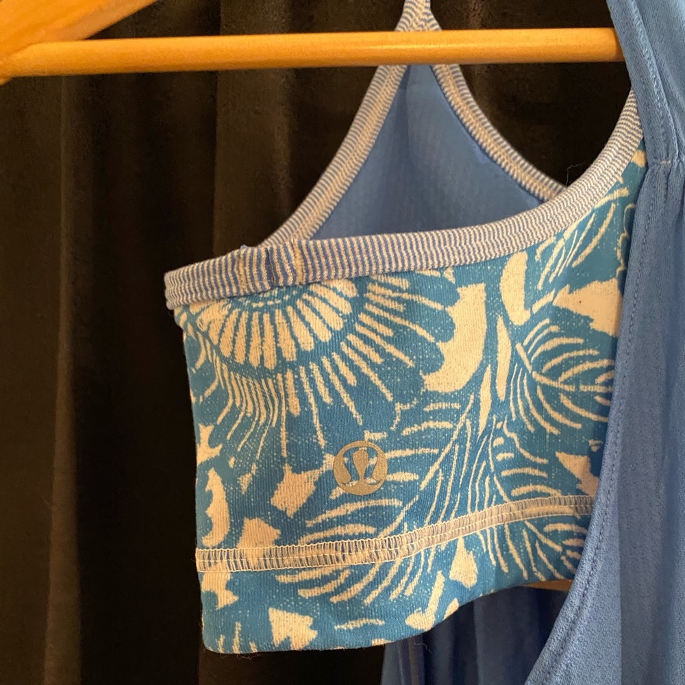 Lululemon No Limits Tank- Floral Blue